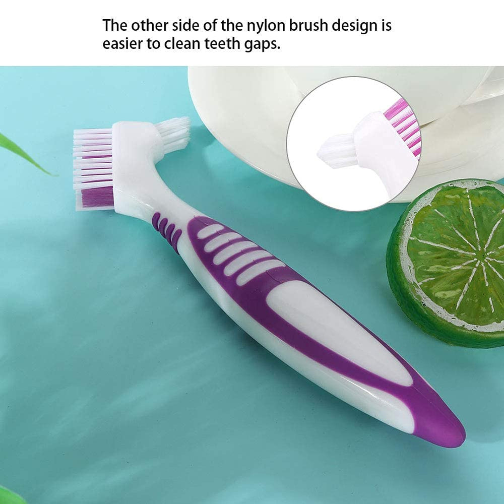 Denture brush bristles for thorough cleaning of dentures