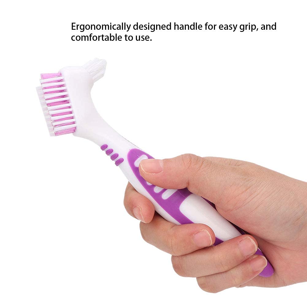 Compact, lightweight denture brush ready for travel