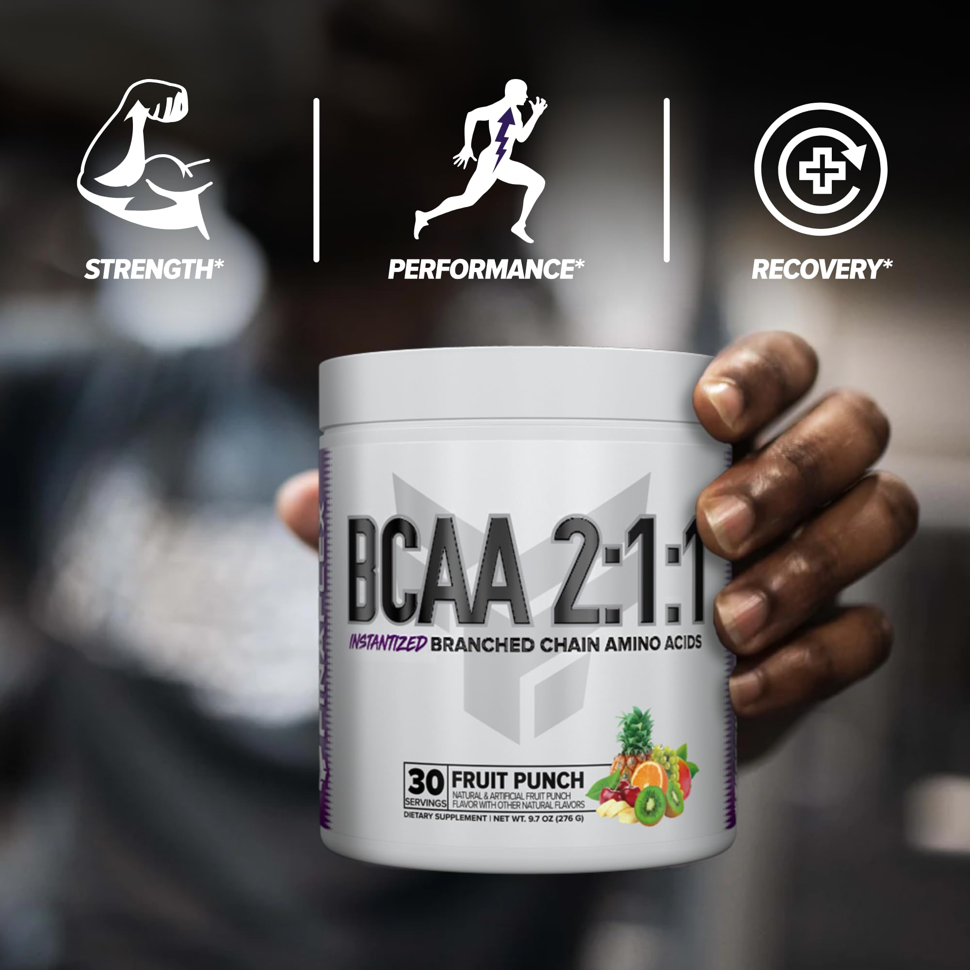 Nutritional information panel for FINAFLEX BCAA Fruit Punch