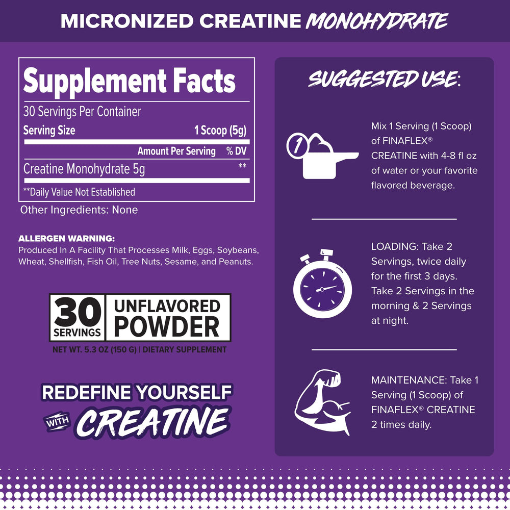 FINAFLEX Pure Creatine Unflavored label