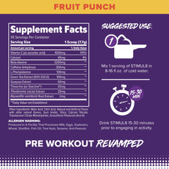 FINAFLEX STIMUL8 fruit punch powder mixes easily for focus and stamina