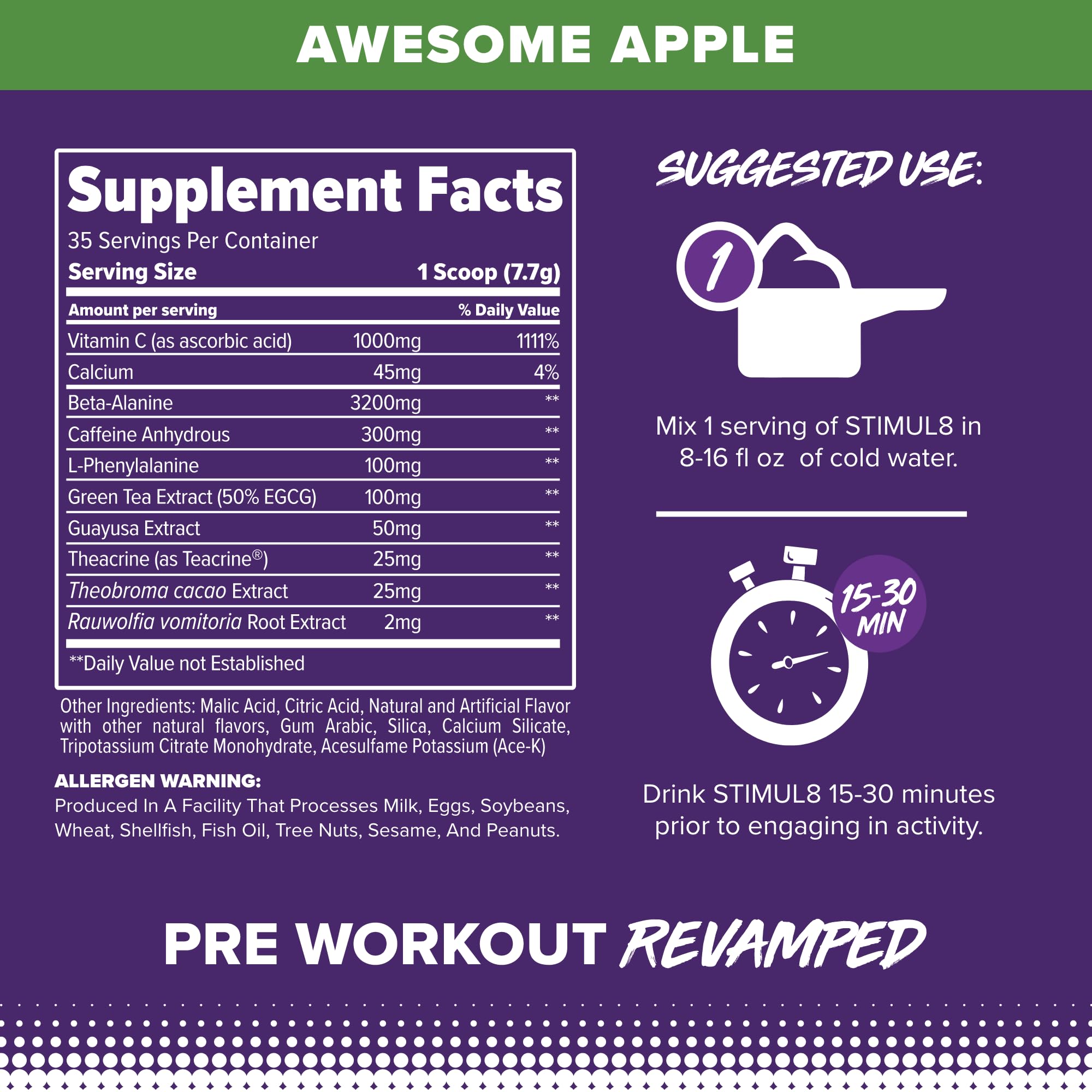 FINAFLEX STIMUL8 Awesome Apple caffeine content highlights energy