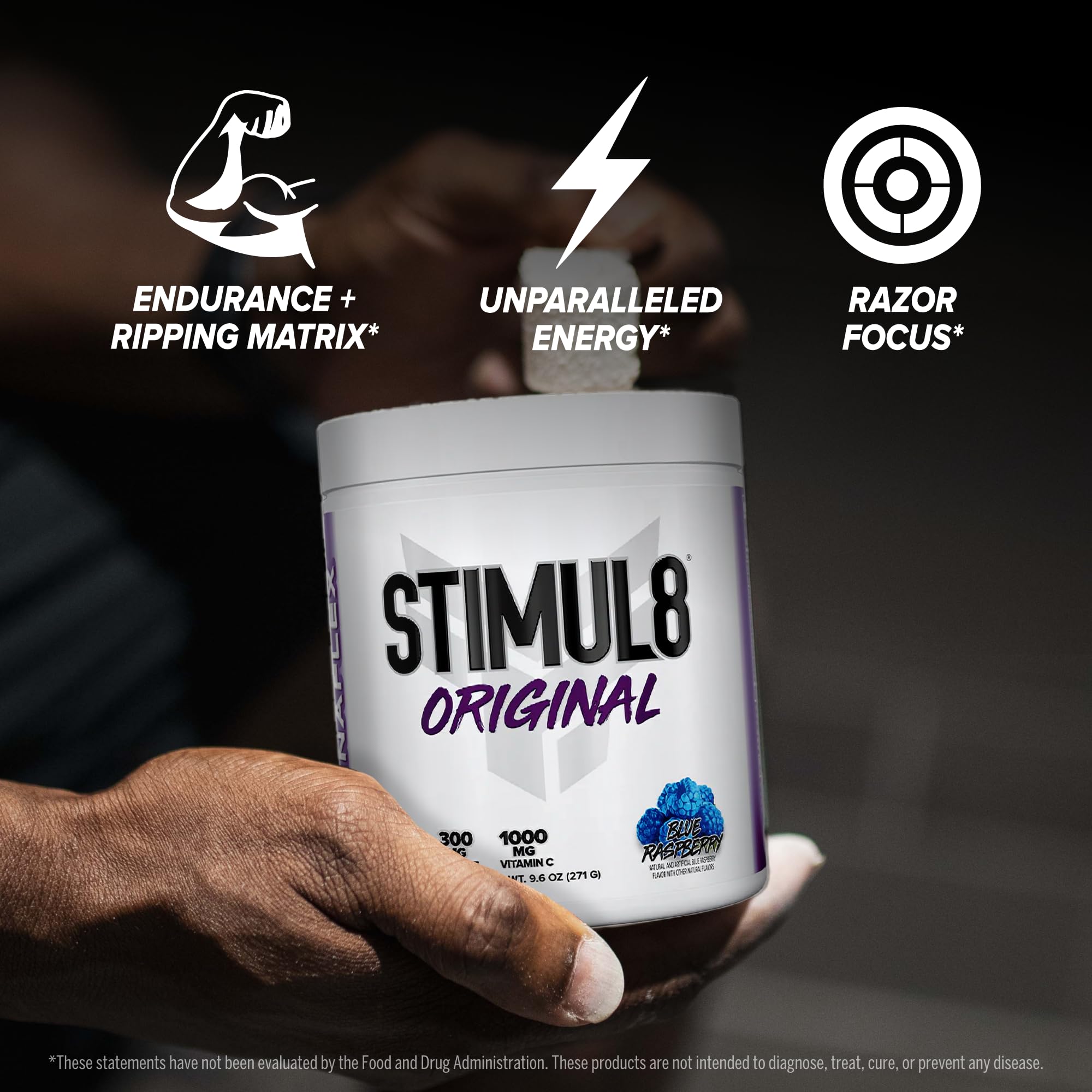 FINAFLEX STIMUL8 vitamin C-rich formula supports daily wellness in gym sessions.