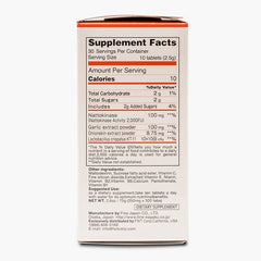 Ingredients and nattokinase details on packaging