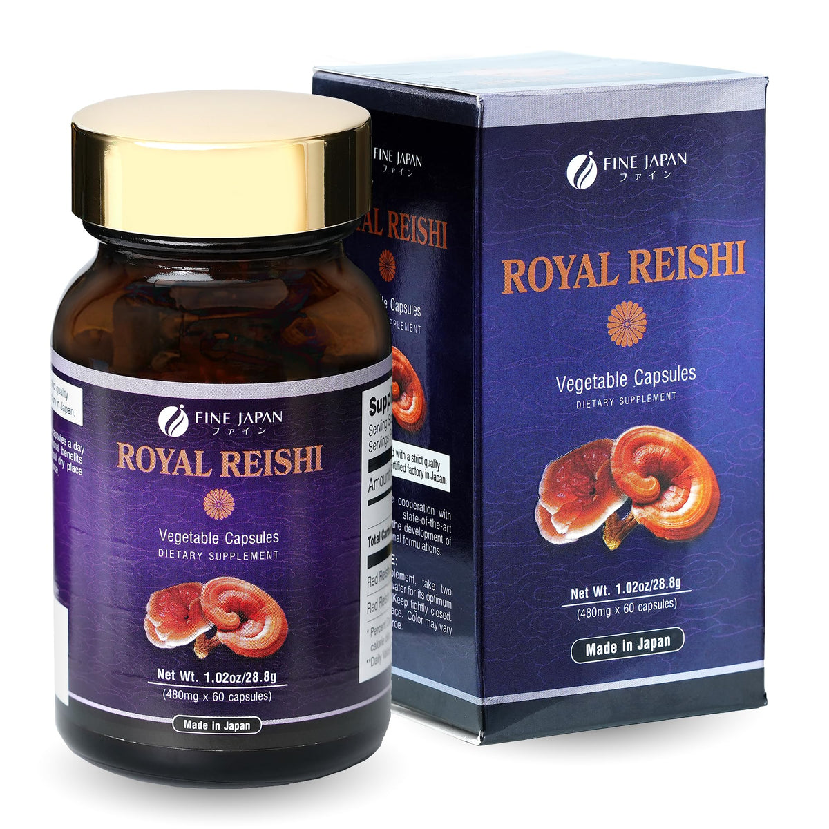 Fine Japan Royal Reishi Capsules front view