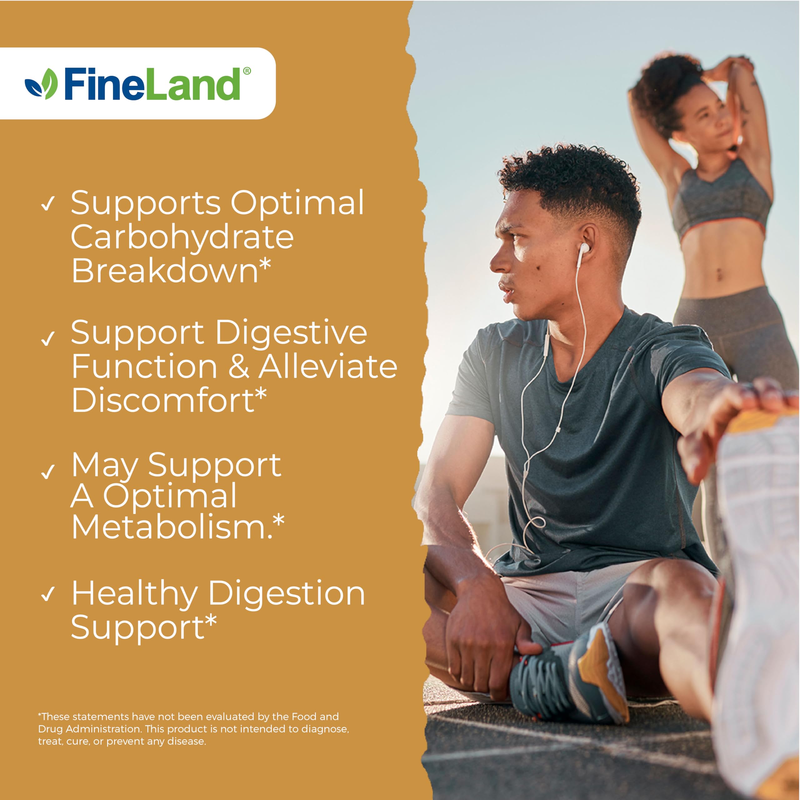 Digestive comfort concept with plant-based supplement background