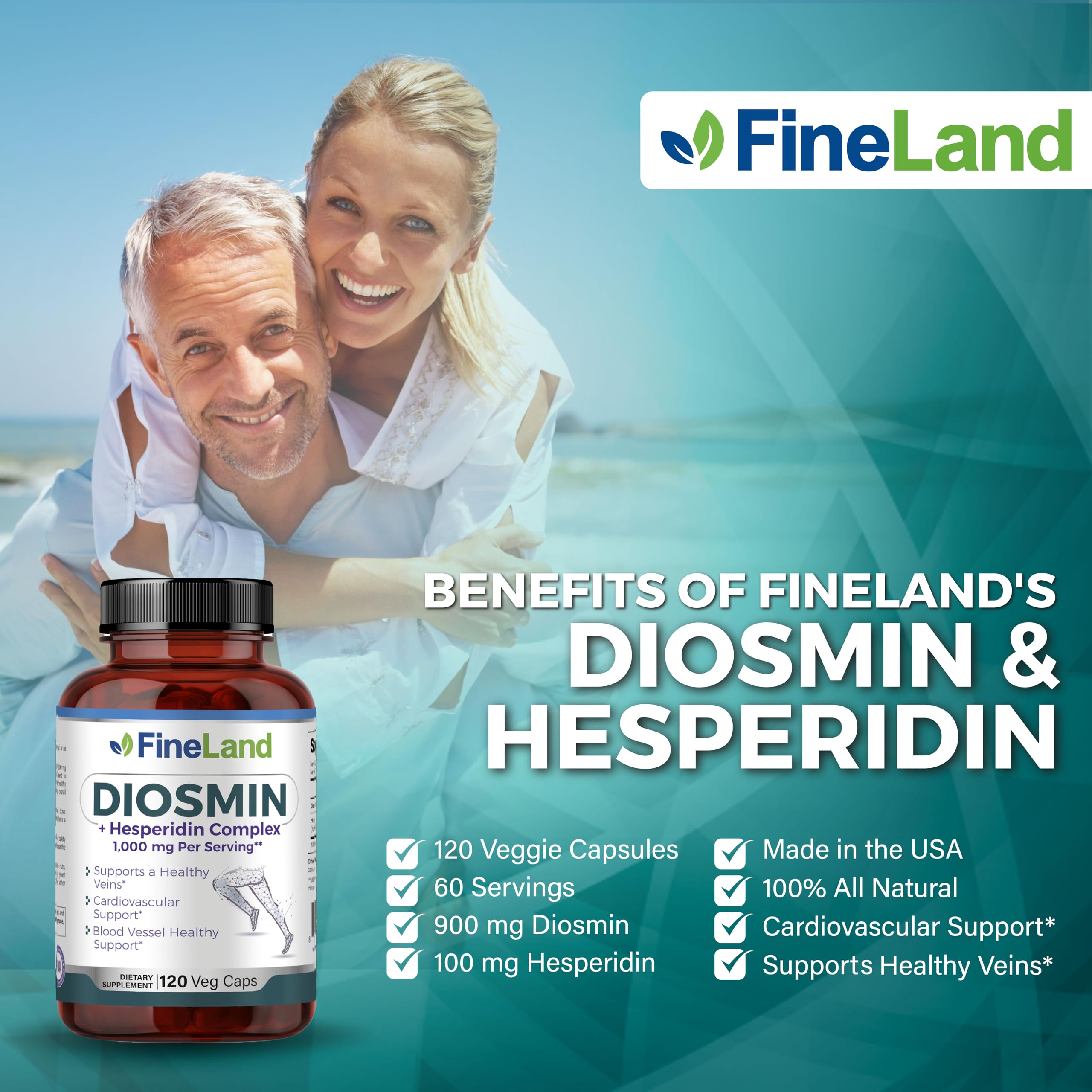 Vegan all-natural formula of FineLand Diosmin & Hesperidin