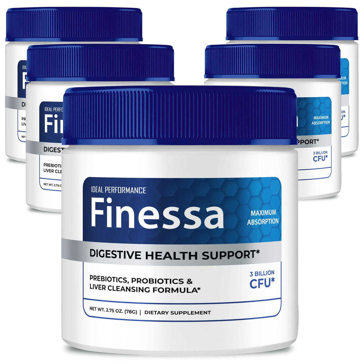 Finessa Digestive Health Support Powder bottle and scoop