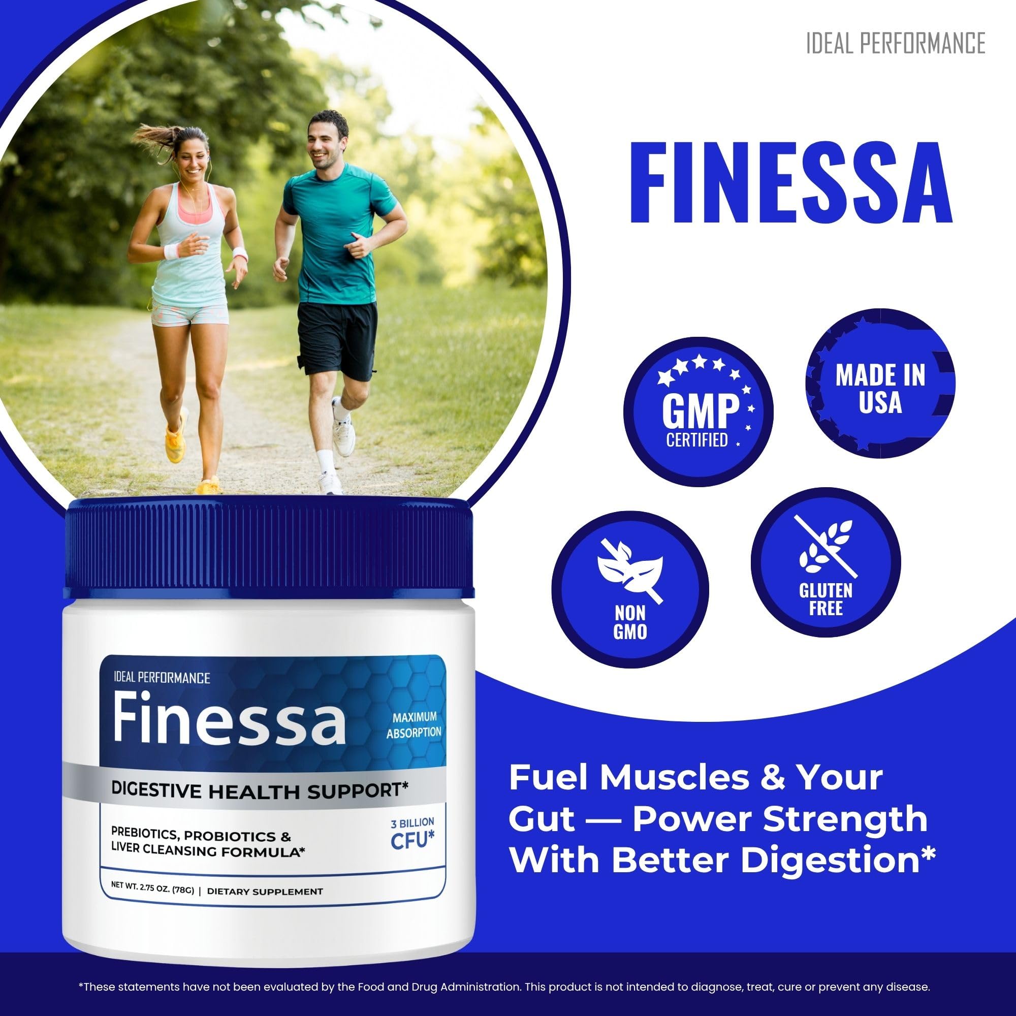 Advanced formula Finessa Digestive Health powder container