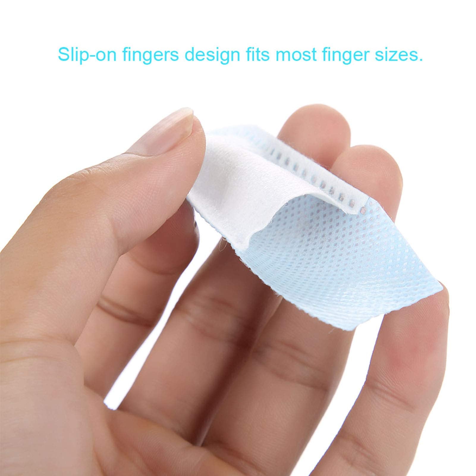 Slip-on finger design teeth wipes