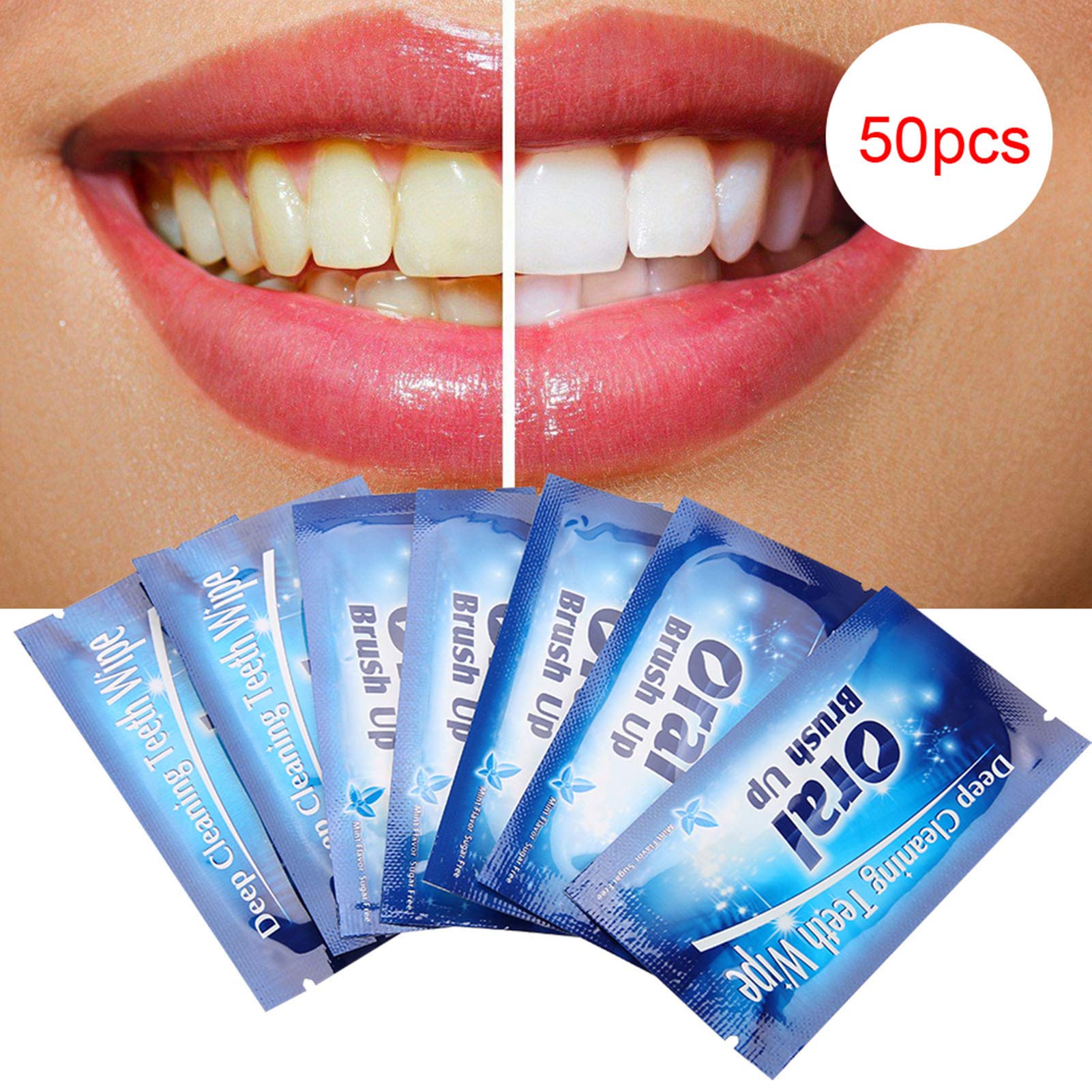 Individually wrapped teeth wipes hygienic packaging
