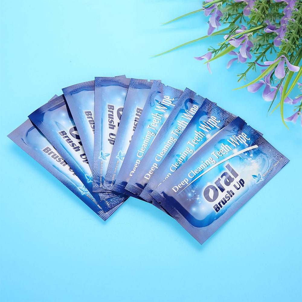 Travel-friendly teeth wipes for office and home