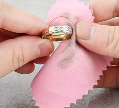 Fingerprint-free cleaning with microfiber cloth close-up