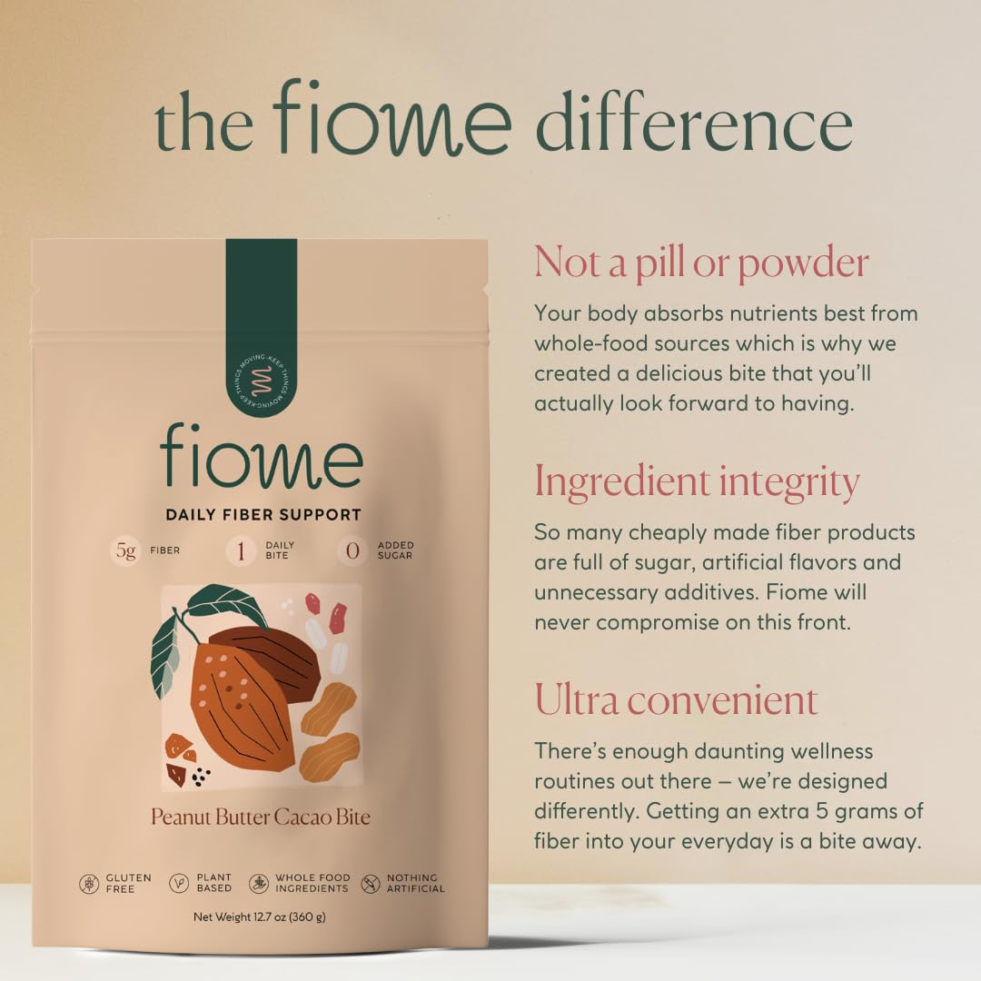 No added sugar label on Fiome fiber bite packaging