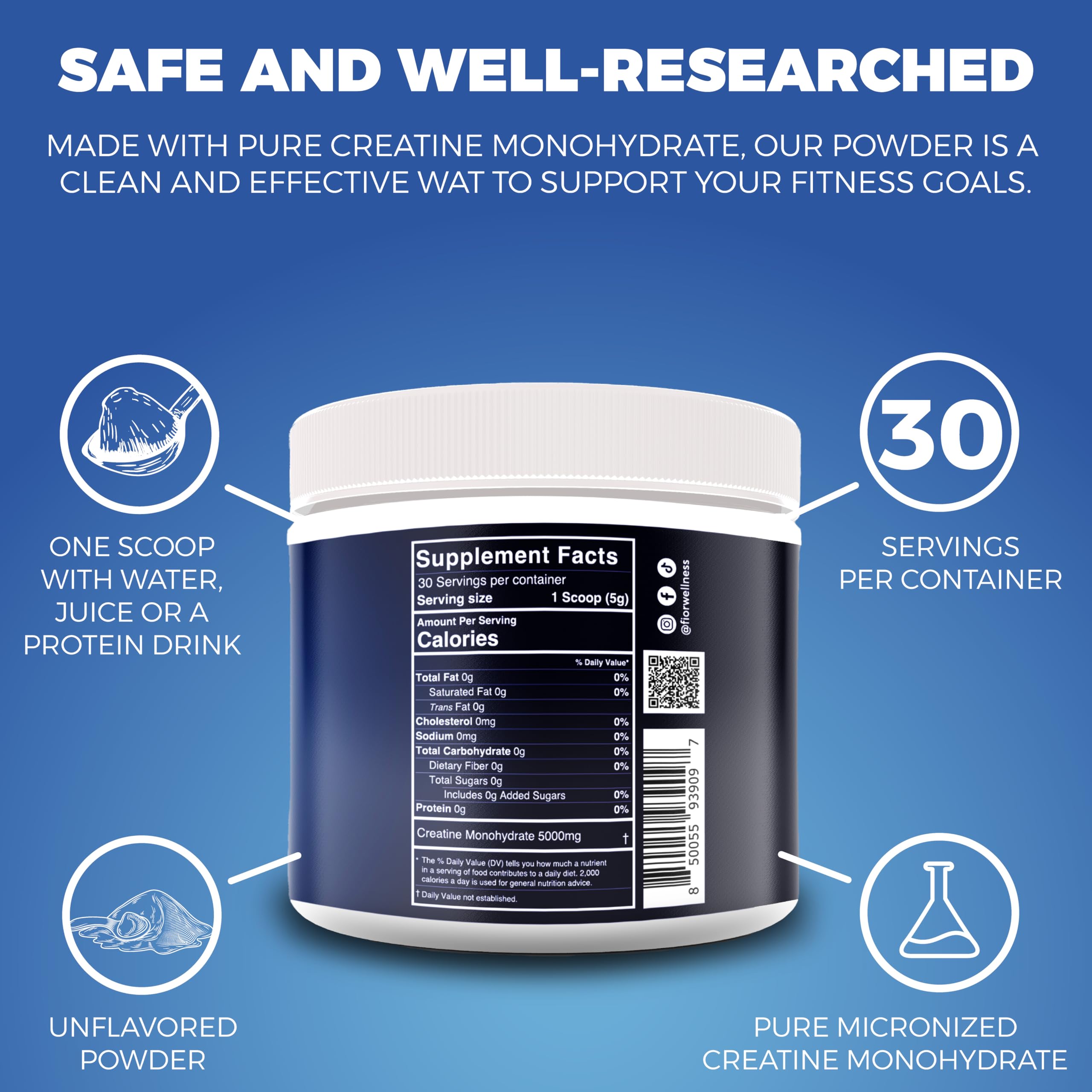 Close-up of micronized creatine monohydrate texture