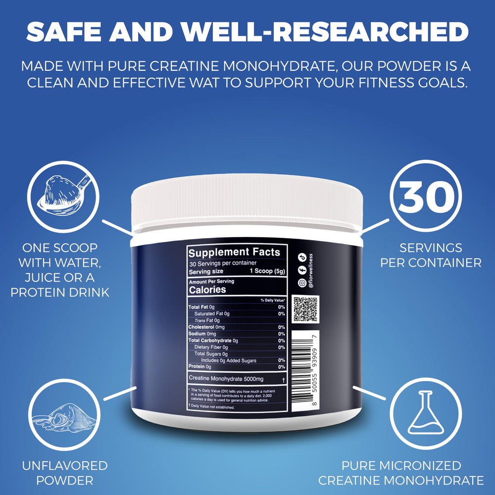 Close-up of micronized creatine monohydrate texture