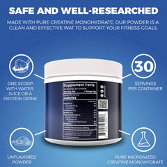 Close-up of micronized creatine monohydrate texture