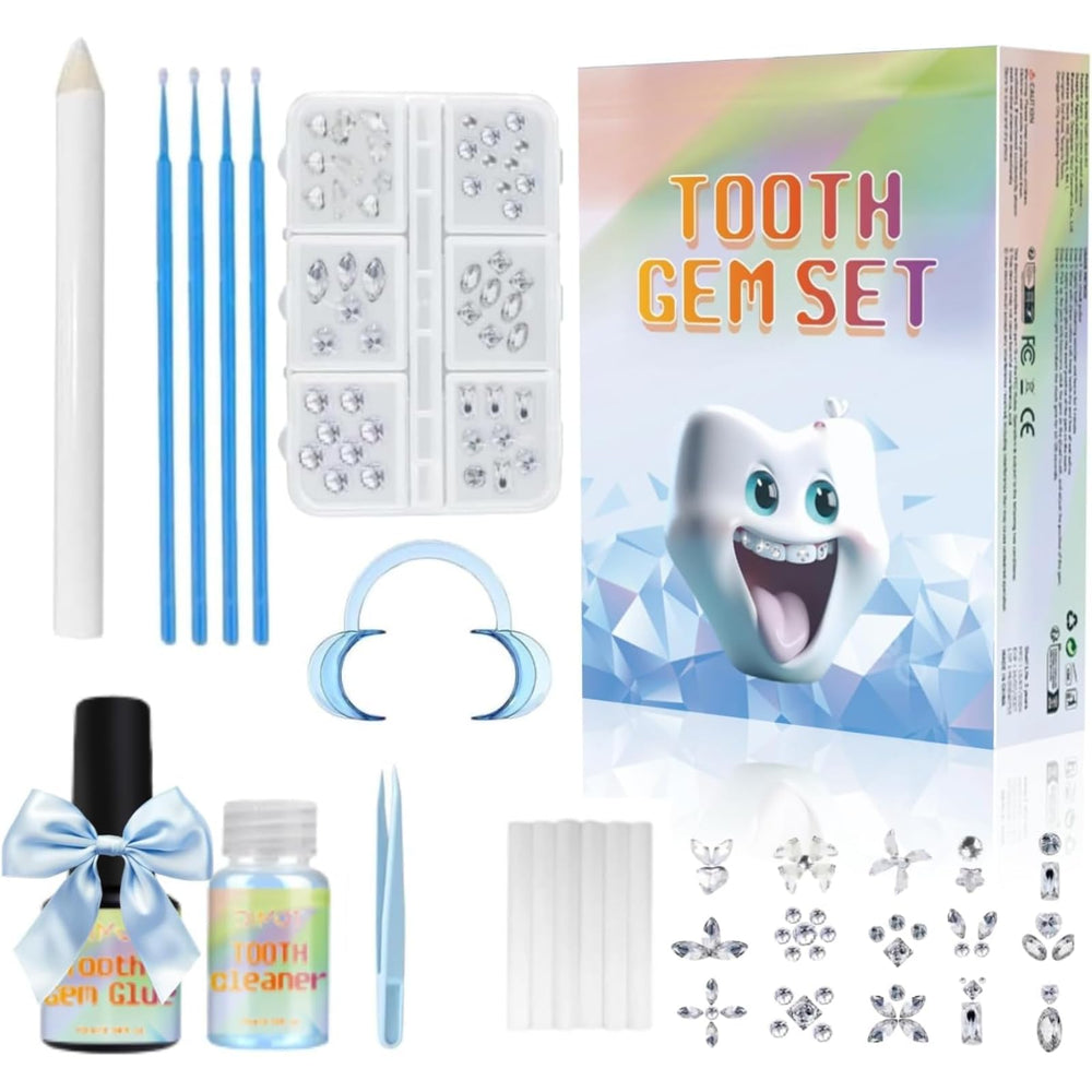 Front view of Fiorland Tooth Gems Kit with light