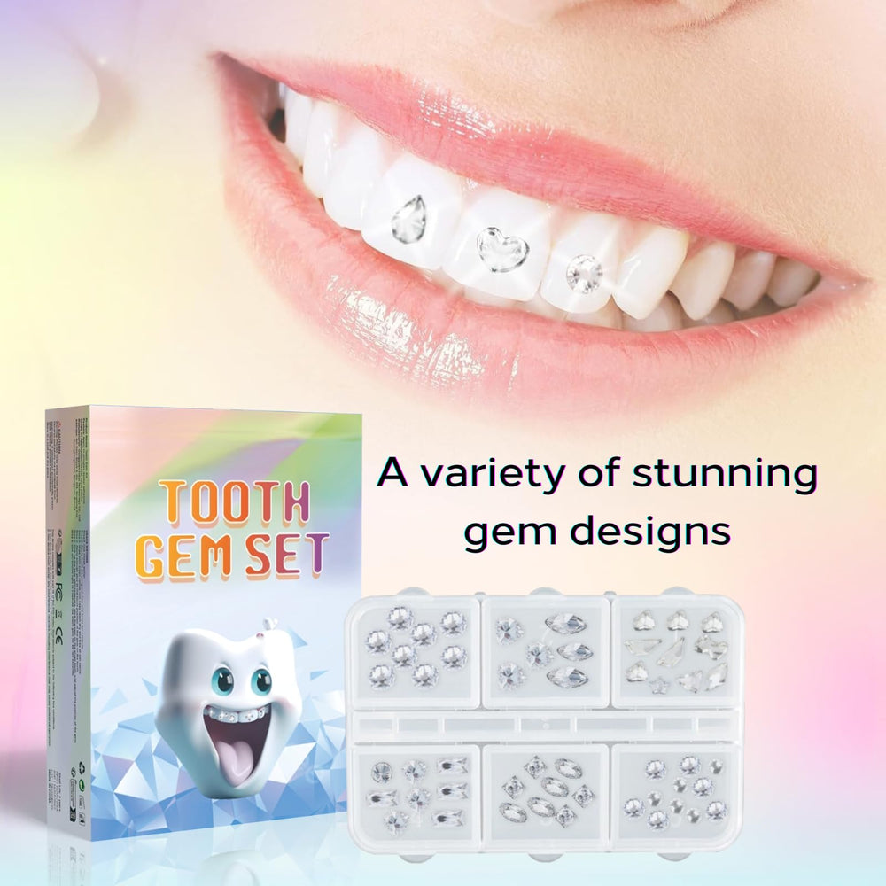 Variety of gem sizes and shapes for DIY smiles