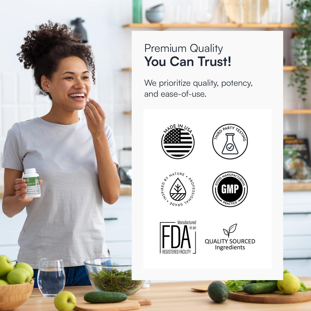 Infographic illustrating histamine metabolism and DAO support