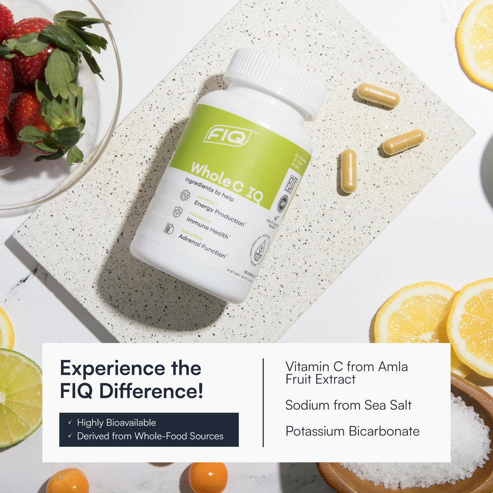 Illustration of Amla fruit extract and minerals used in Whole C IQ