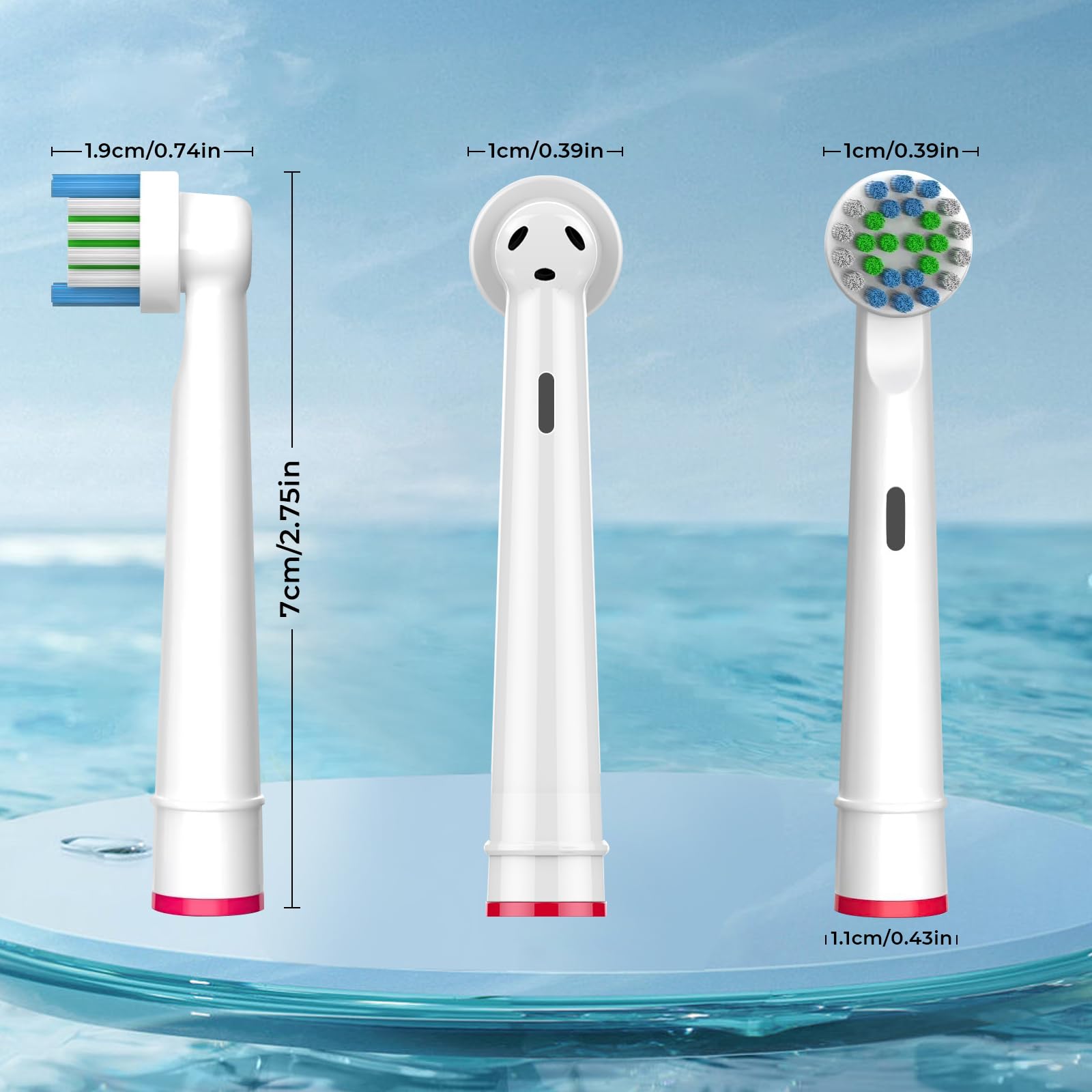 Close-up of FIRIK replacement toothbrush head bristles
