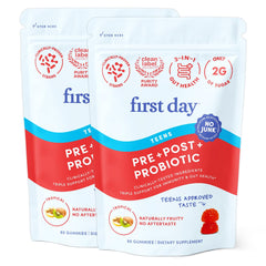 Front packaging of First Day Teens’ Gut Sustainer Gummies