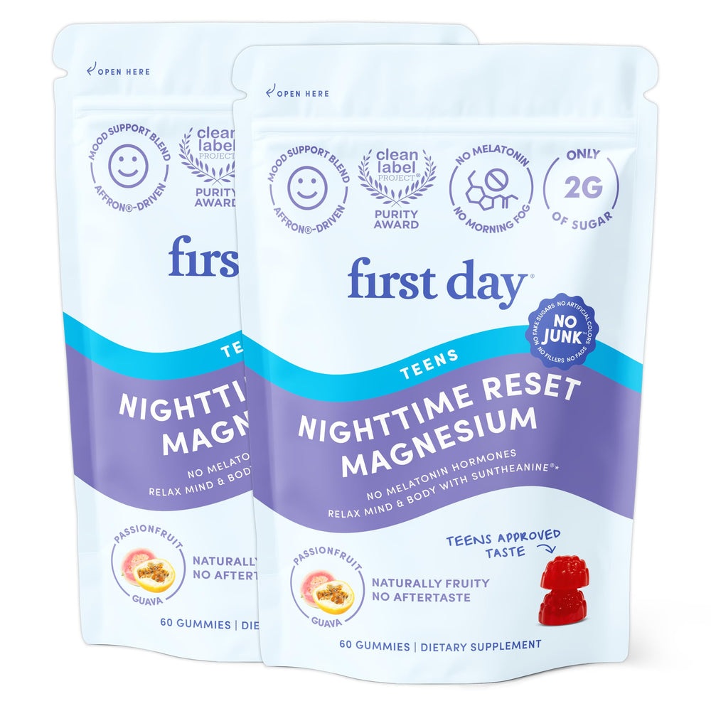 Product front view of First Day Teens’ Nighttime Reset Magnesium Gummies