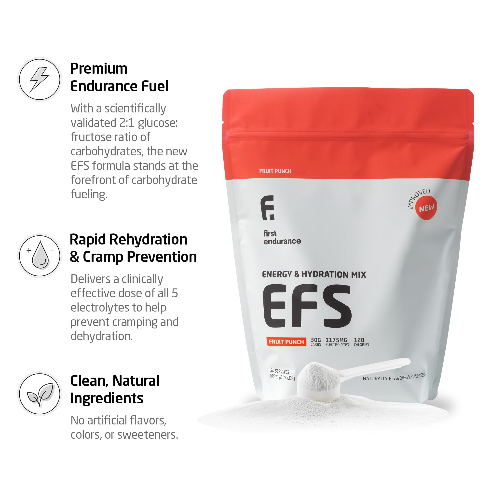 FIRST ENDURANCE EFS Hydration powder dispense demonstrates easy mix for steady stamina.
