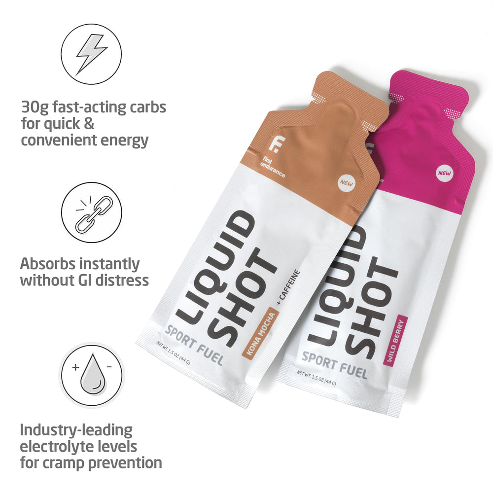 Electrolytes in Liquid Shot for cramp relief and hydration