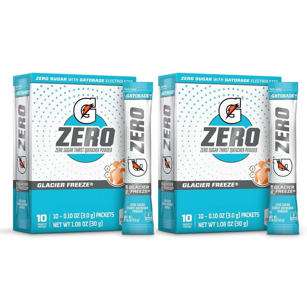 First Leaf G Zero Glacier Freeze packet ready to mix for sugar-free hydration.