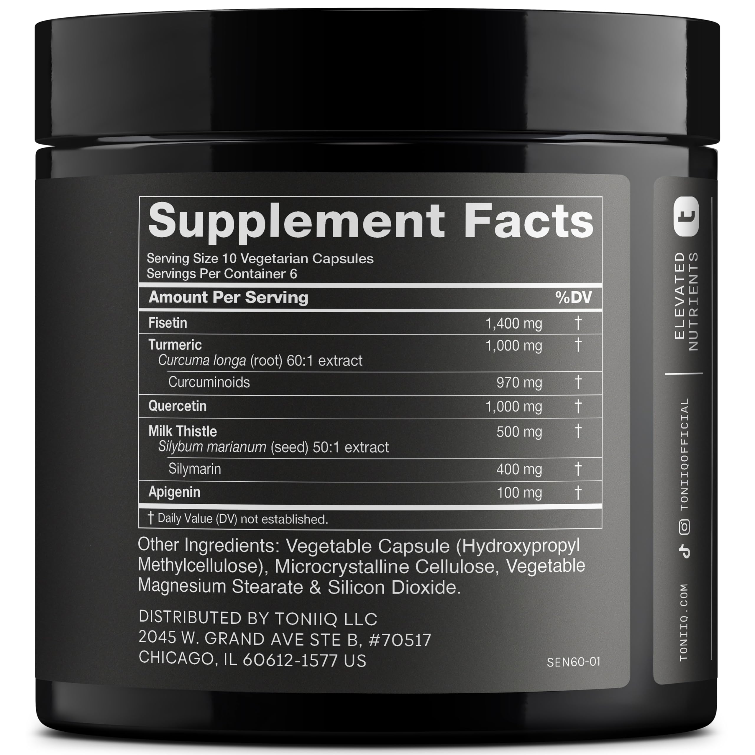 Close-up of bottle label highlighting potency