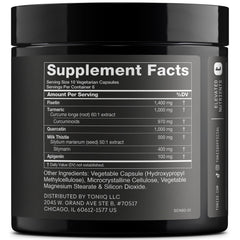 Close-up of bottle label highlighting potency