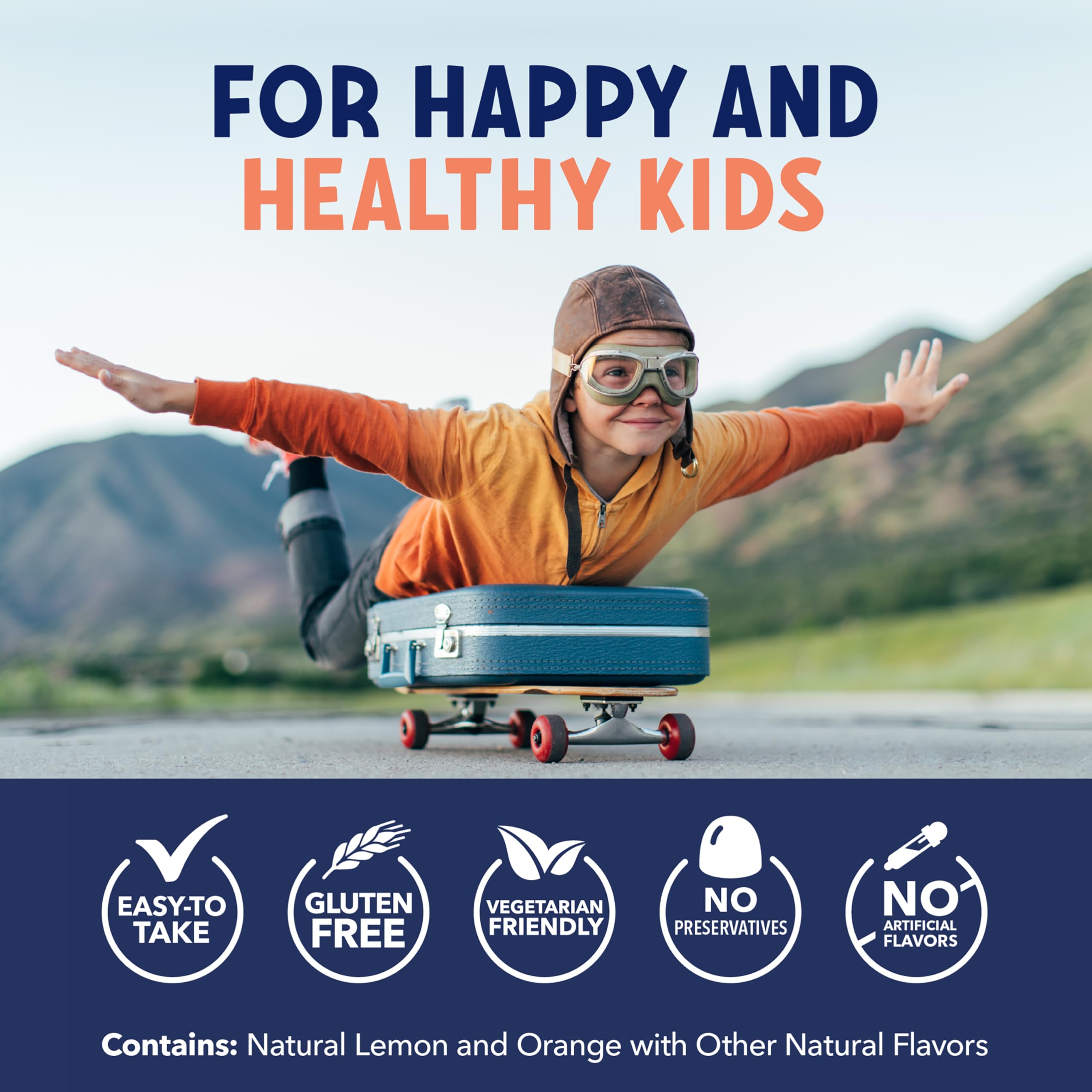 Citrus flavored fish-free omega gummies with no fishy taste