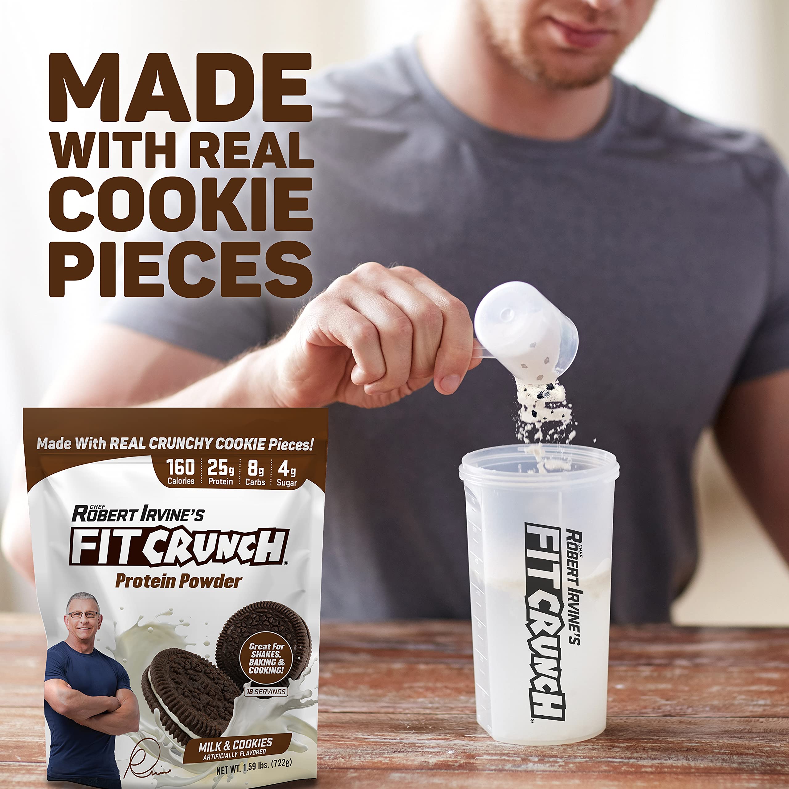 Fit Crunch tri-blend whey mixology collection showcases customizable flavors blending options.