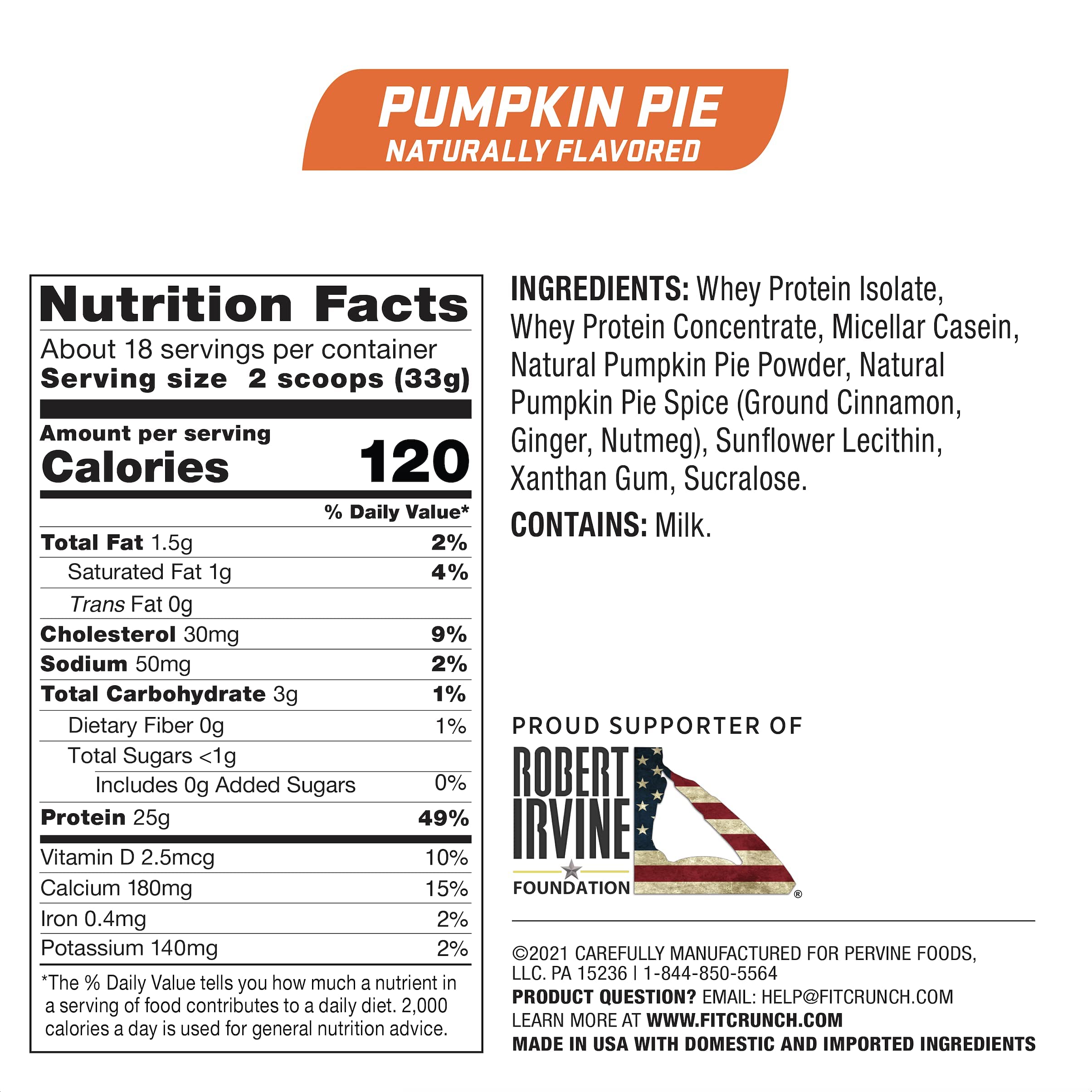 Fit Crunch pumpkin pie shake glass ready for a quick, keto-friendly sip.