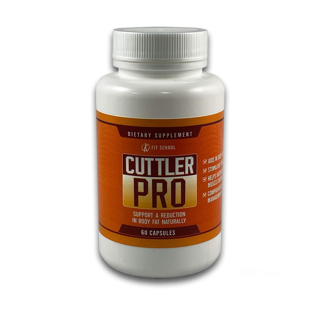 FIT SCHOOL Cuttler PRO bottle with label showing natural formula