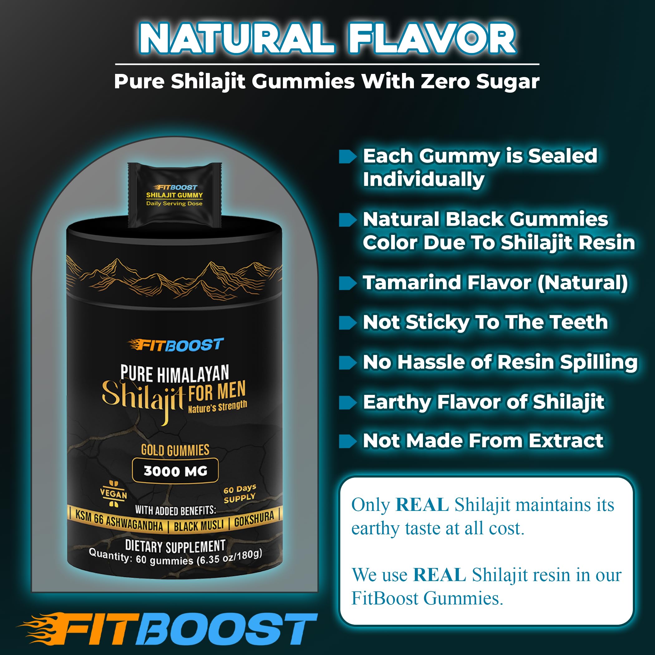 Travel-ready single-serve shilajit gummy packaging