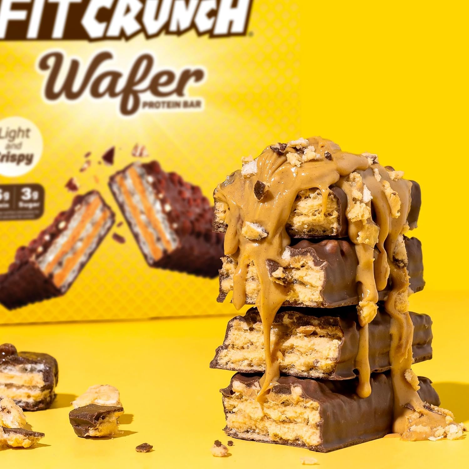 Fit Crunch 18-count variety-pack box offers convenient snacking at home or work.