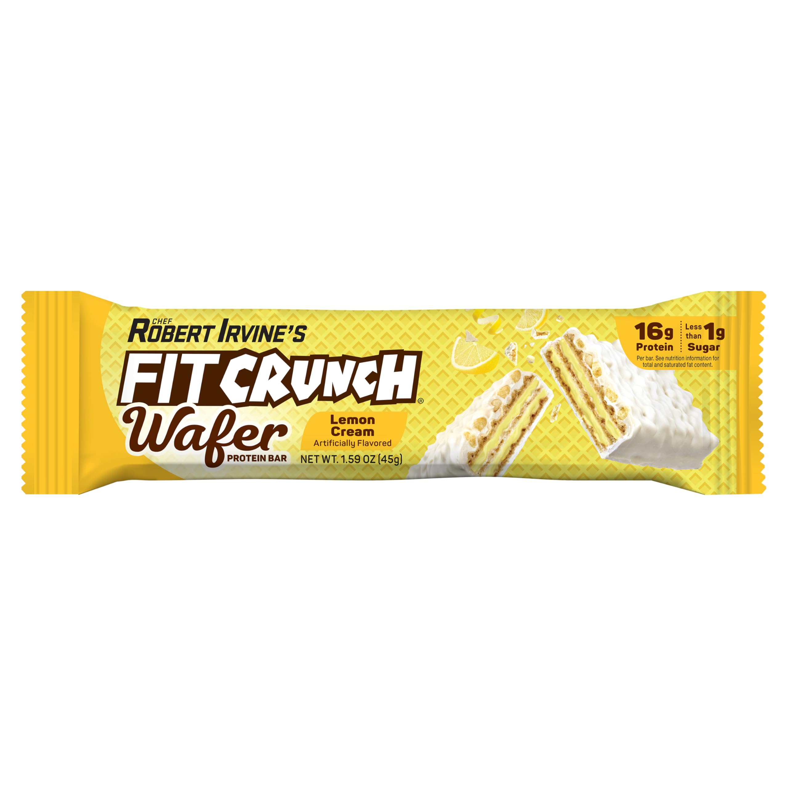 Whole box of FITCRUNCH Lemon Cream Wafer Bars
