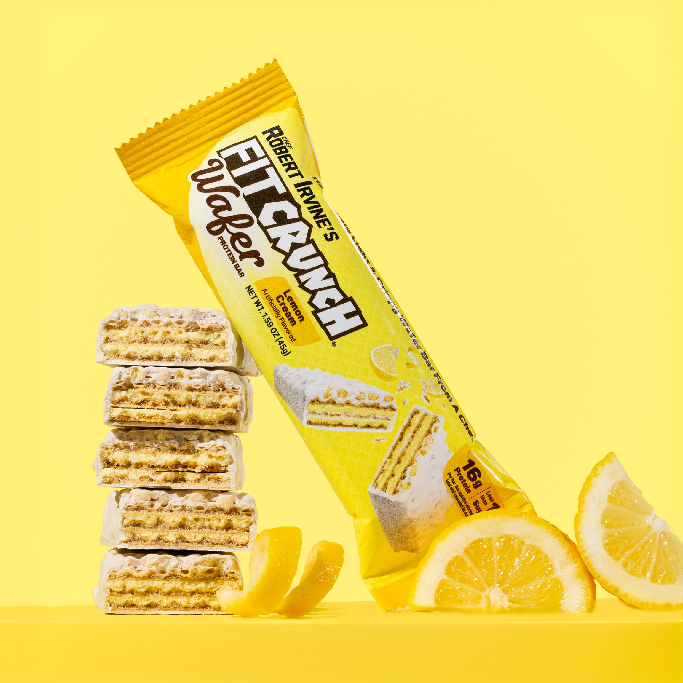 Packaged bars on a marble surface