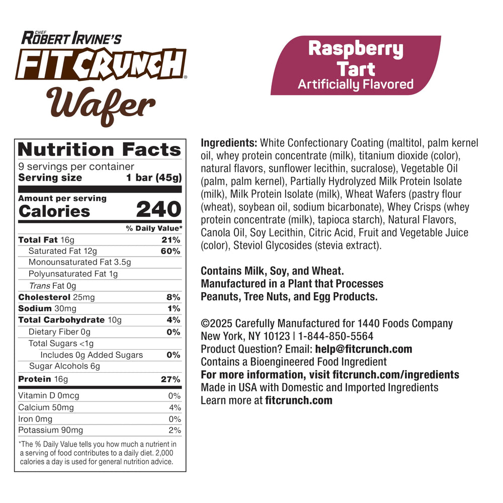 FITCRUNCH Raspberry Tart Wafer Bar - side view