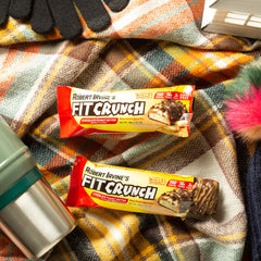 FitCrunch vanilla wafer bar close-up offers lighter flavor option for variety.