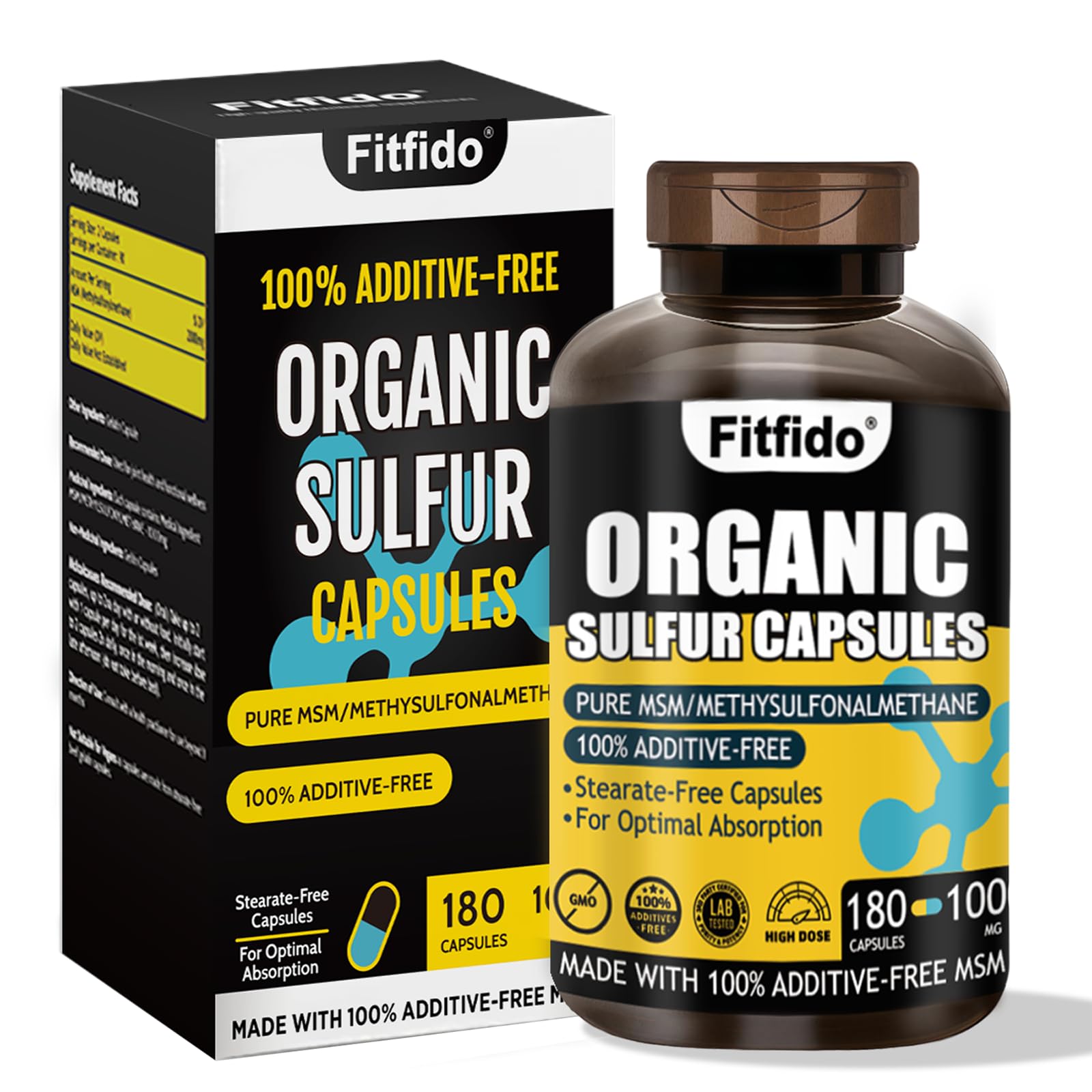 Fitfido MSM Capsules 1000mg bottle front view