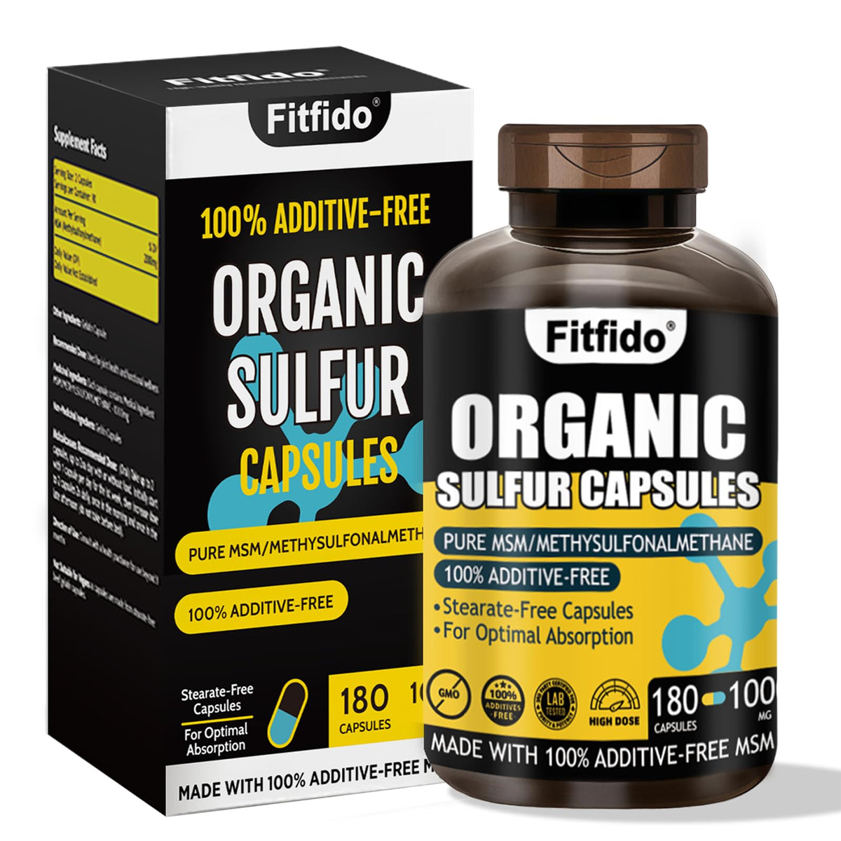 Fitfido MSM Capsules 1000mg bottle front view