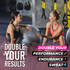 Fit Gel waist-trainer pairing demonstrates enhanced sweat during sessions.