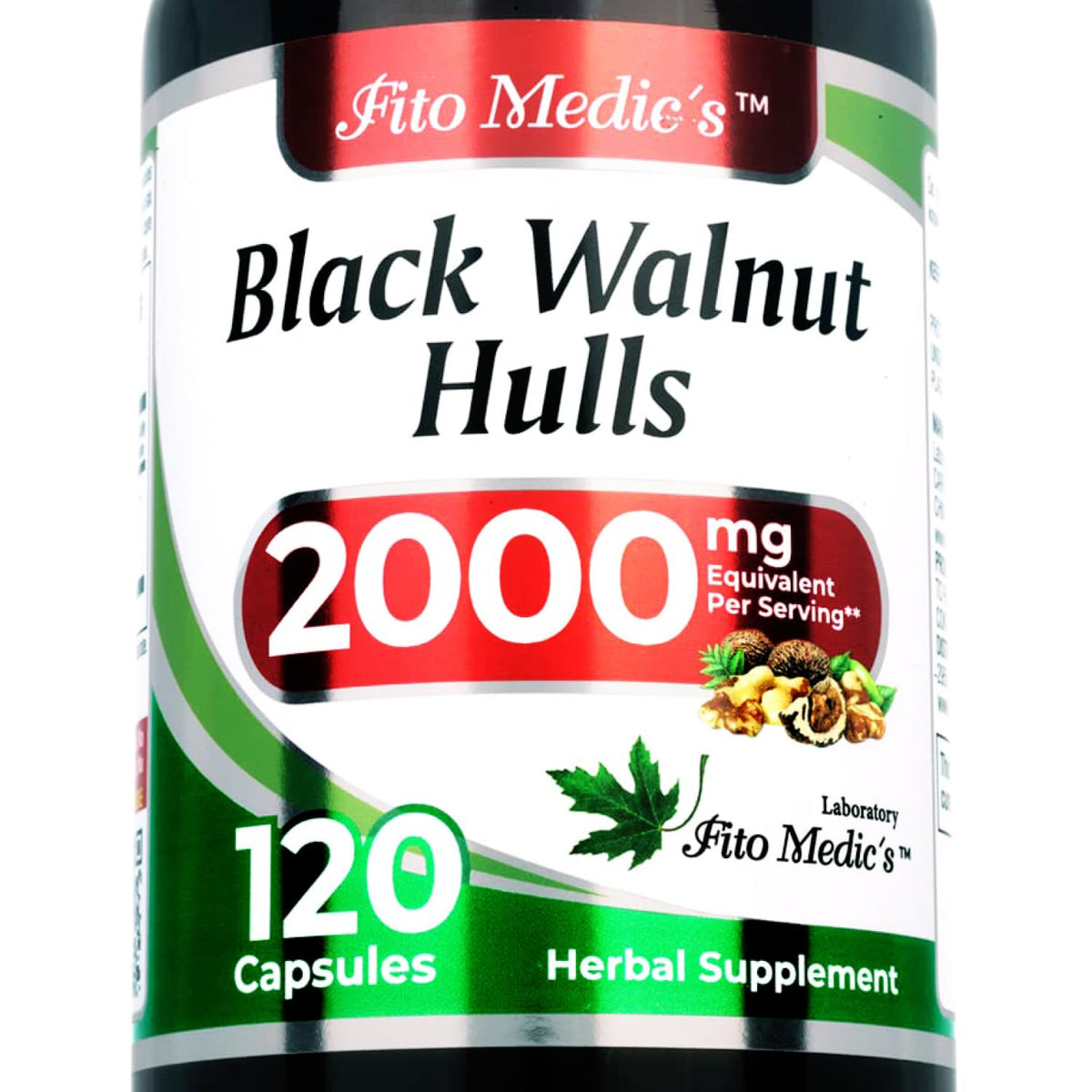 Fito Medic's Black Walnut Hull bottle and capsules