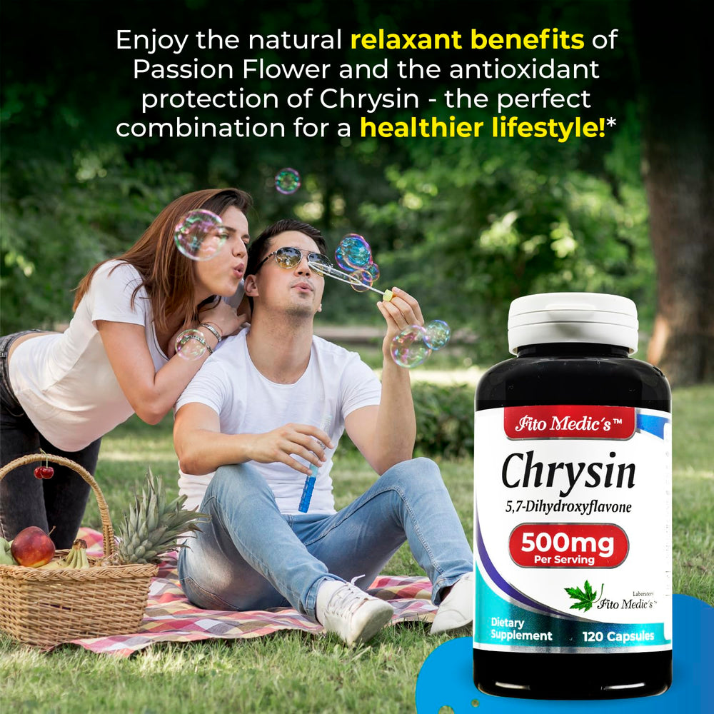 Chrysin 500mg with Passion Flower label detail