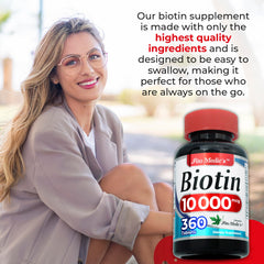 Biotin tablets arranged 360-count bottle