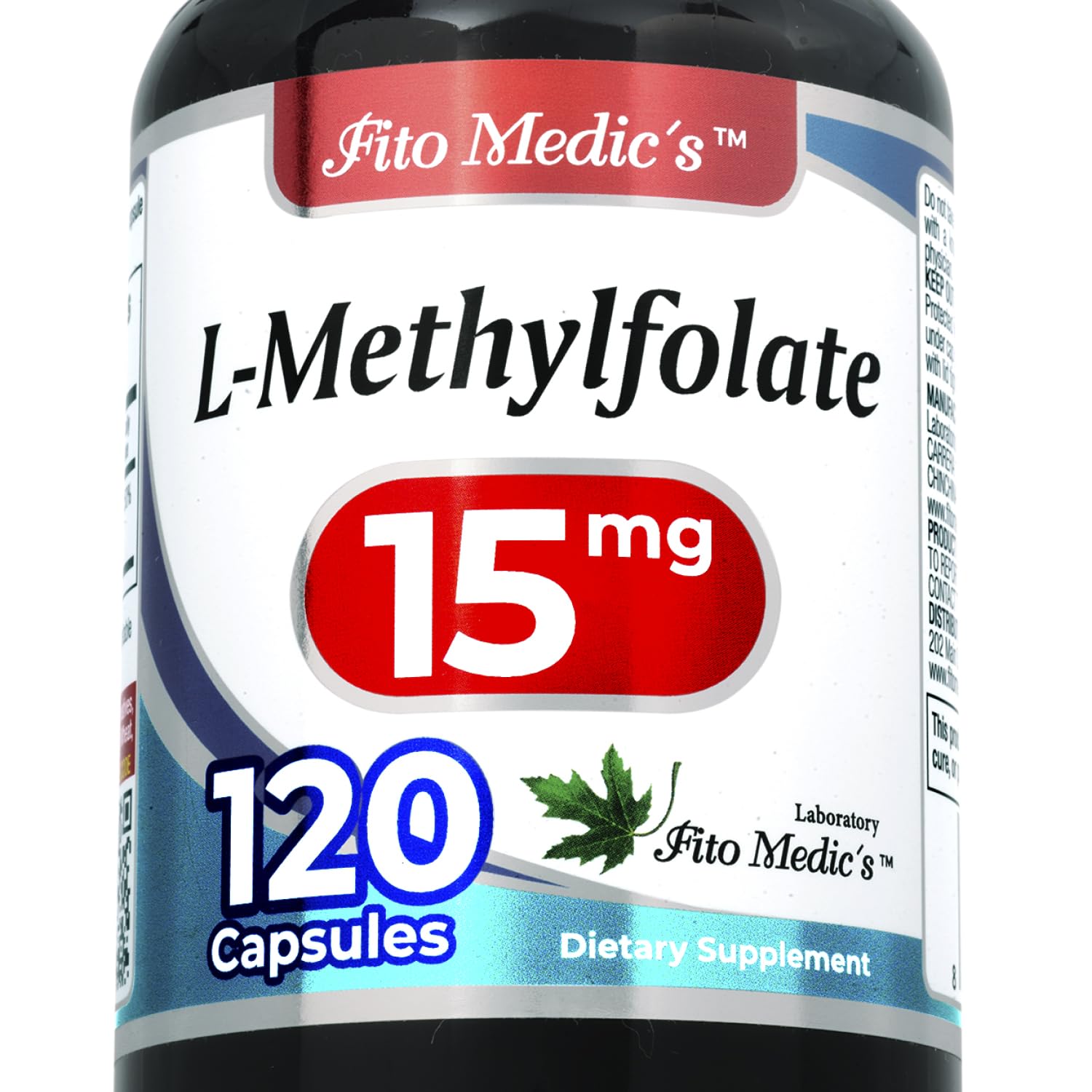 Bottle of FITO MEDIC'S Lab Methylfolate 120 capsules
